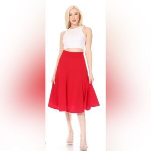 Sunny Girl Vibrant Red A-Line Skirt